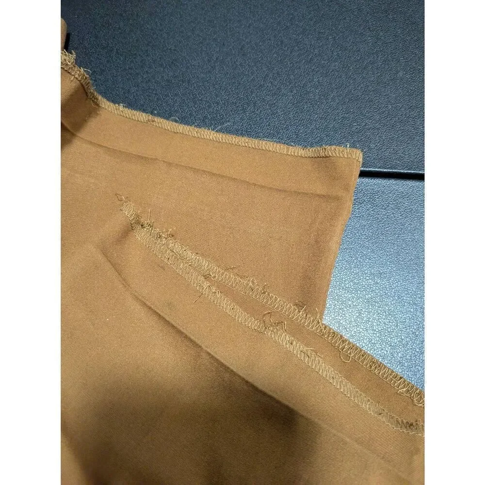 Haggar Pants Tan/ Brown Plain Weave (raw hem) Men's 38x32